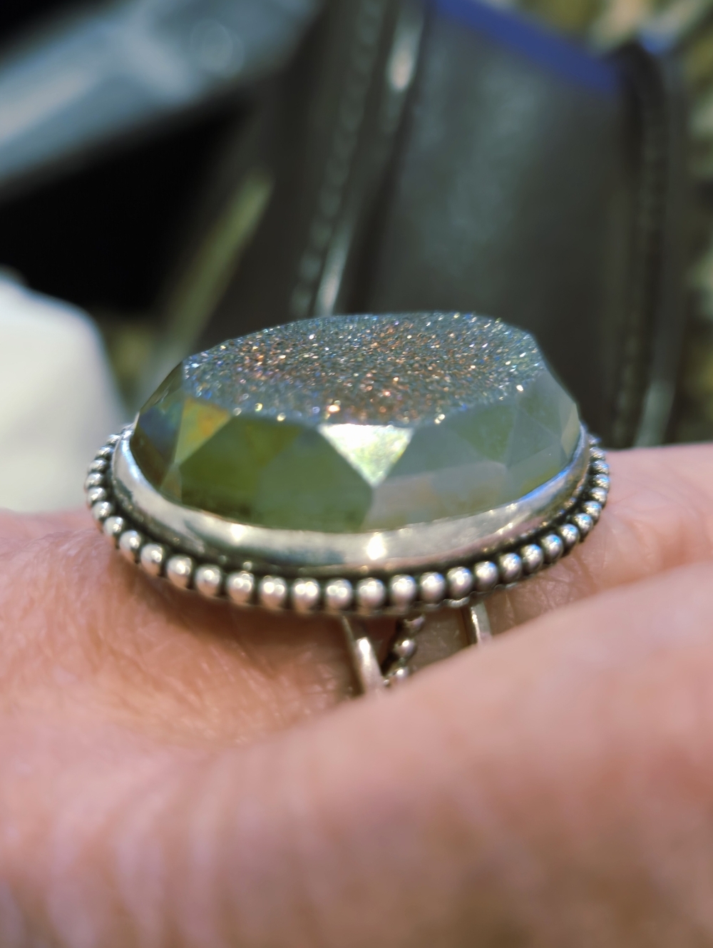 Colleen Lopez Sterling Silver Purple Druzy Mystic Ring - Picture 7 of 8